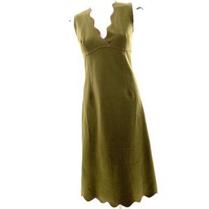 Product Women Wool Dress Olive Green Pink Thread T
